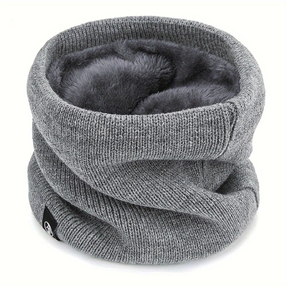 Winter Knit Scarf With Integrated Mask  Thickened Polyester Neck Gaiter For Warmth And Outdoor Spor 3