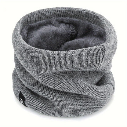 Winter Knit Scarf With Integrated Mask  Thickened Polyester Neck Gaiter For Warmth And Outdoor Spor 3
