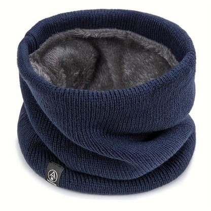 Winter Knit Scarf With Integrated Mask  Thickened Polyester Neck Gaiter For Warmth And Outdoor Spor 4
