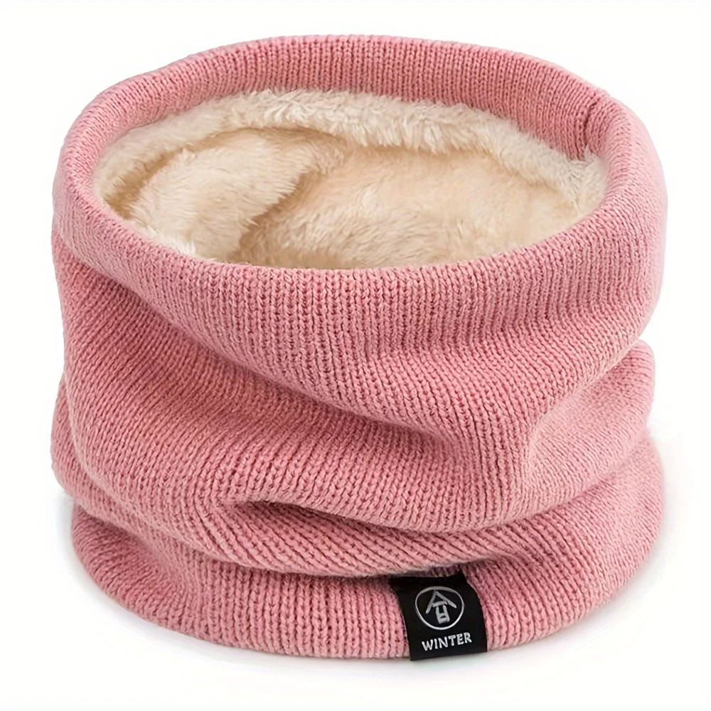 Winter Knit Scarf With Integrated Mask  Thickened Polyester Neck Gaiter For Warmth And Outdoor Spor 6