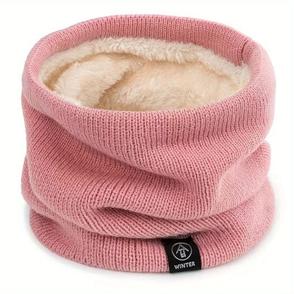 Winter Knit Scarf With Integrated Mask  Thickened Polyester Neck Gaiter For Warmth And Outdoor Spor 6