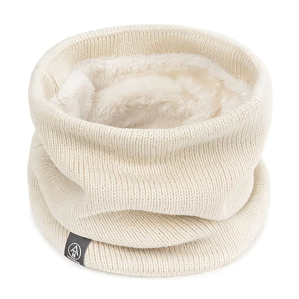 Winter Knit Scarf With Integrated Mask  Thickened Polyester Neck Gaiter For Warmth And Outdoor Spor 7