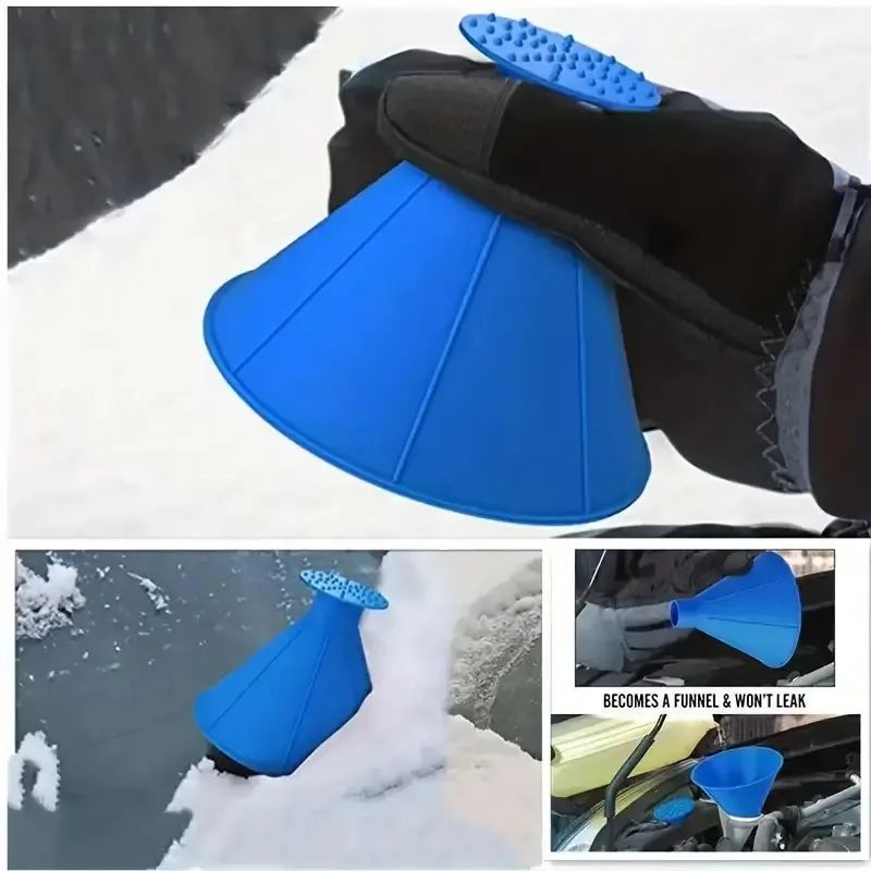Magic Ice Scraper Funnel  ConeShaped Car Deicer Tool For Fast Snow And Ice Removal 3
