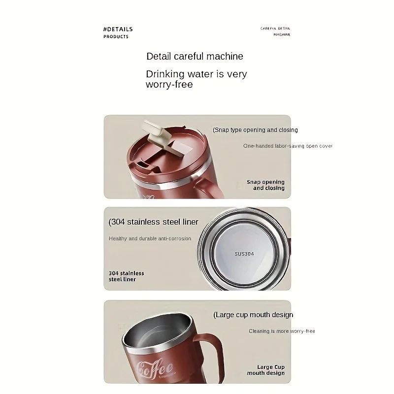 304 Stainless Steel Insulated Cup  Durable AntiDrop Water Mug With Lid For Home Office And Dorm Use 9