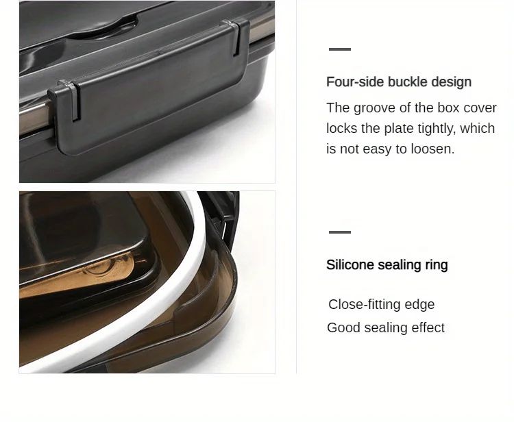 Leak Proof Stainless Steel Lunch Box  Durable 3 Or 4 Compartment Bento Container For Students And O 15
