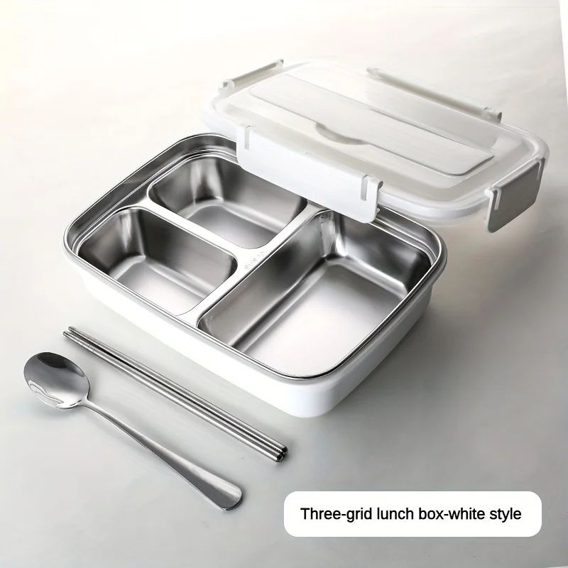 Leak Proof Stainless Steel Lunch Box  Durable 3 Or 4 Compartment Bento Container For Students And O 16