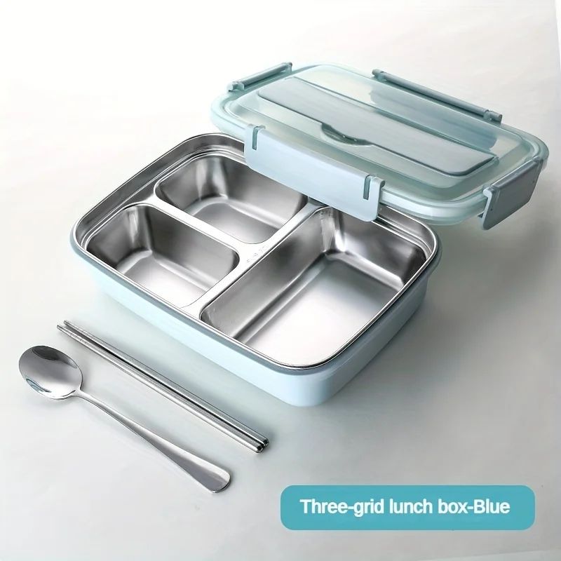 Leak Proof Stainless Steel Lunch Box  Durable 3 Or 4 Compartment Bento Container For Students And O 17