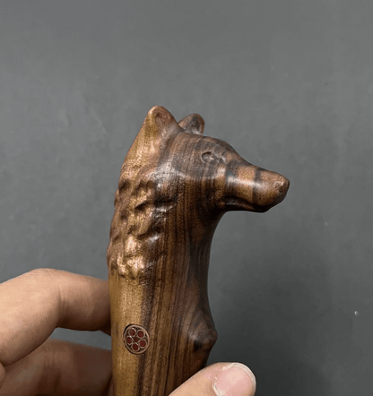 buynow personalized wolf carving knife leather sheath