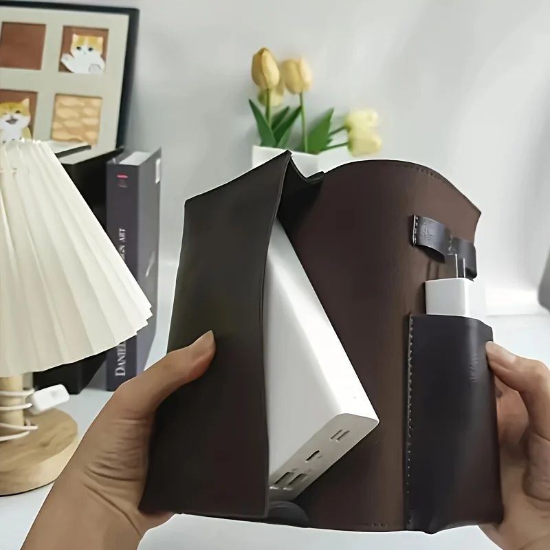 PU Leather MultiCompartment Organizer  Portable Tech And School Accessories Case For Cables Charger 4
