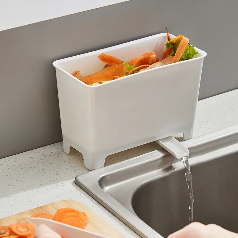 Kitchen Waste Bin with Filter – Sink-Side Food Residue and Soup Strainer Recycling Container