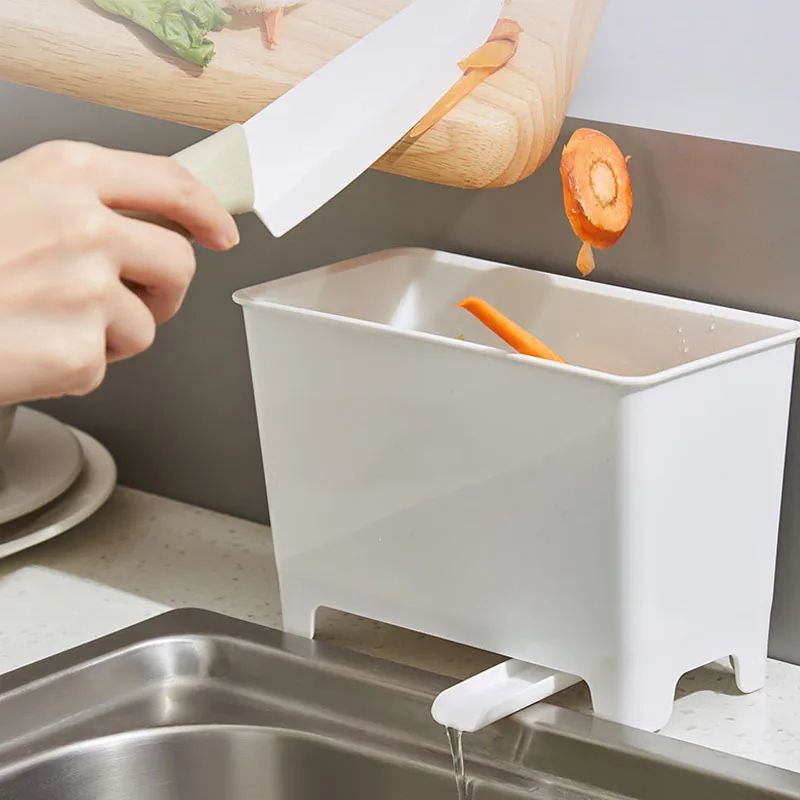 Kitchen Waste Bin With Filter  SinkSide Food Residue And Soup Strainer Recycling Container 3