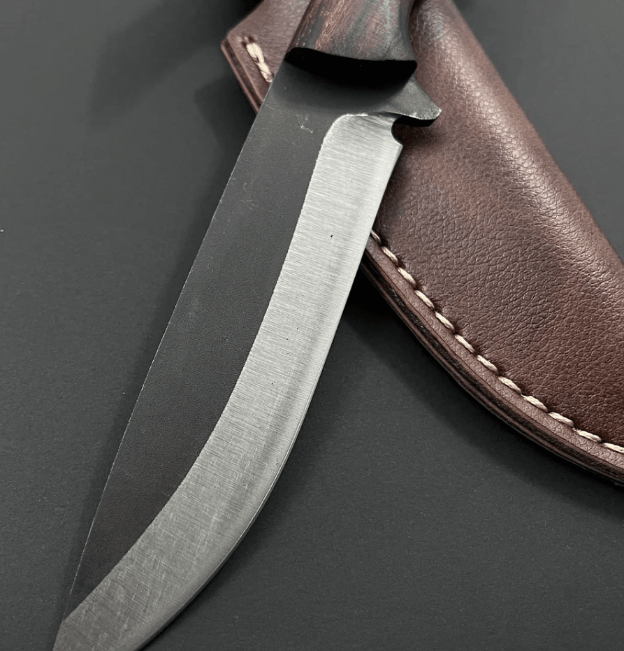 Handmade 4116 Steel Bushcraft Hunting Knife  Outdoor Survival Blade  Hardwood Handle  Leather Sheat 1