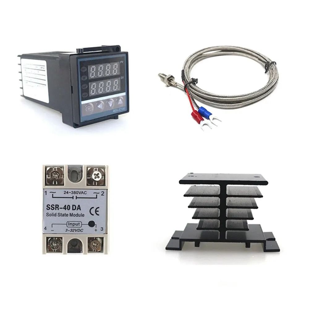 Digital PID Temperature Controller with SSR Output and K Thermocouple Probe