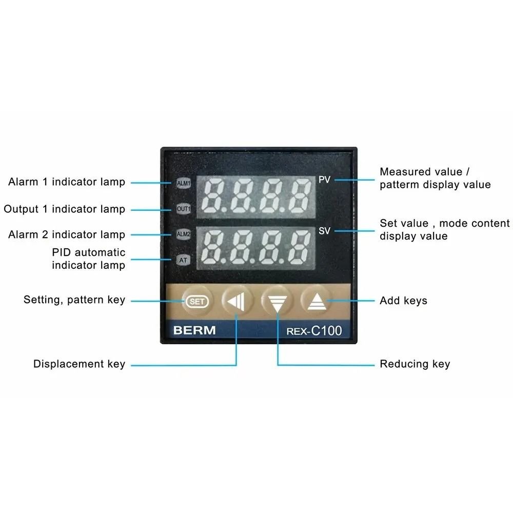 Digital PID Temperature Controller With SSR Output And K Thermocouple Probe 5