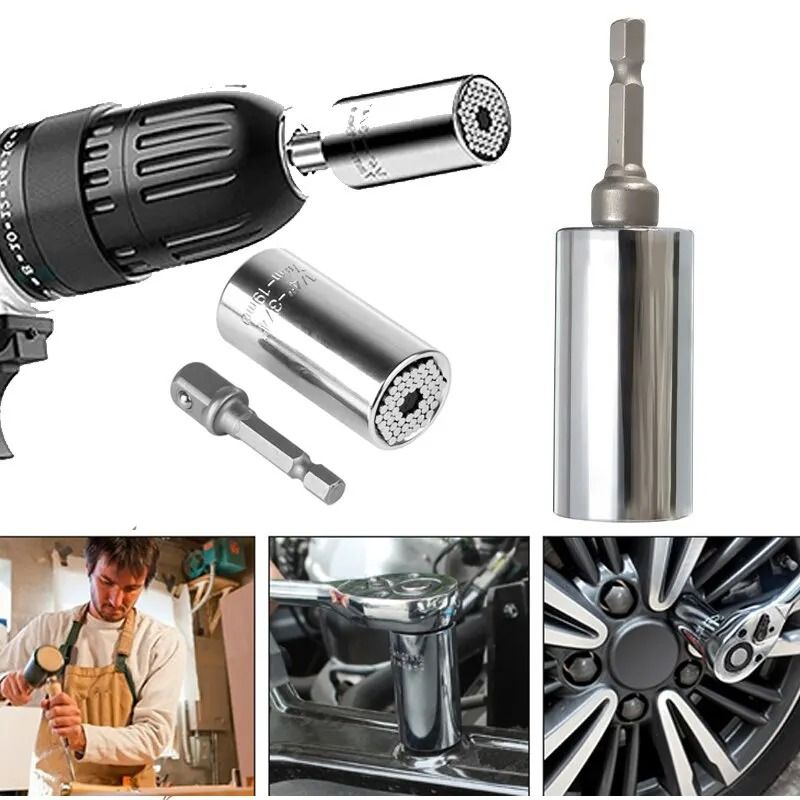 Universal Magic Socket Tool Set 7 To 19 Mm Multi Purpose Wrench Extension Adapter 2