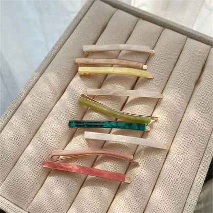3 Piece Acetate Geometric Hair Barrettes  Simple Oblong Hair Clips And Side Pins 2