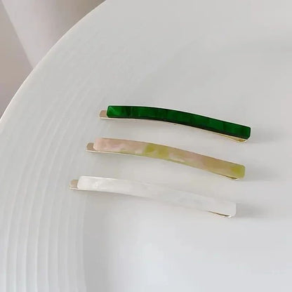 3 Piece Acetate Geometric Hair Barrettes  Simple Oblong Hair Clips And Side Pins 3