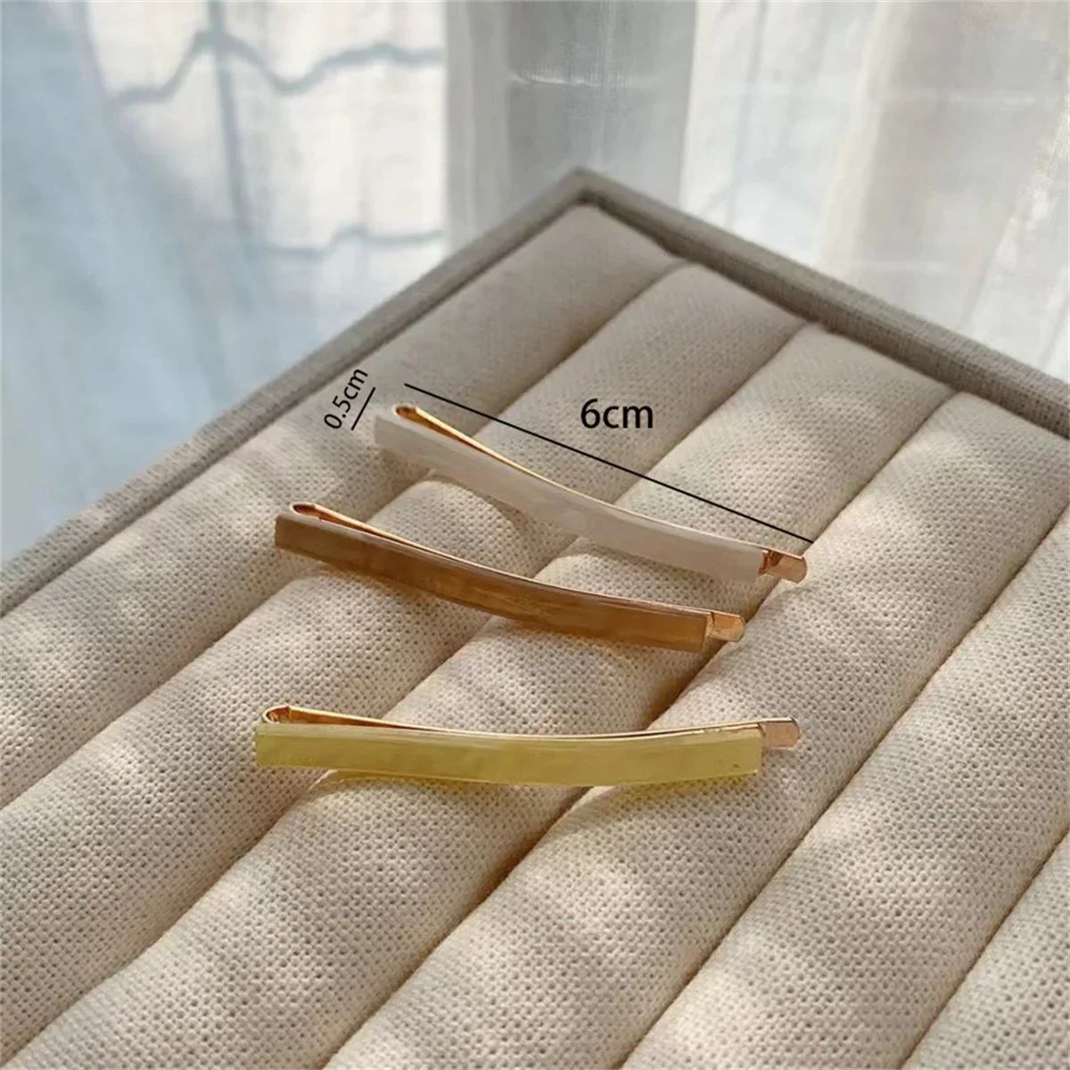 3 Piece Acetate Geometric Hair Barrettes  Simple Oblong Hair Clips And Side Pins 4