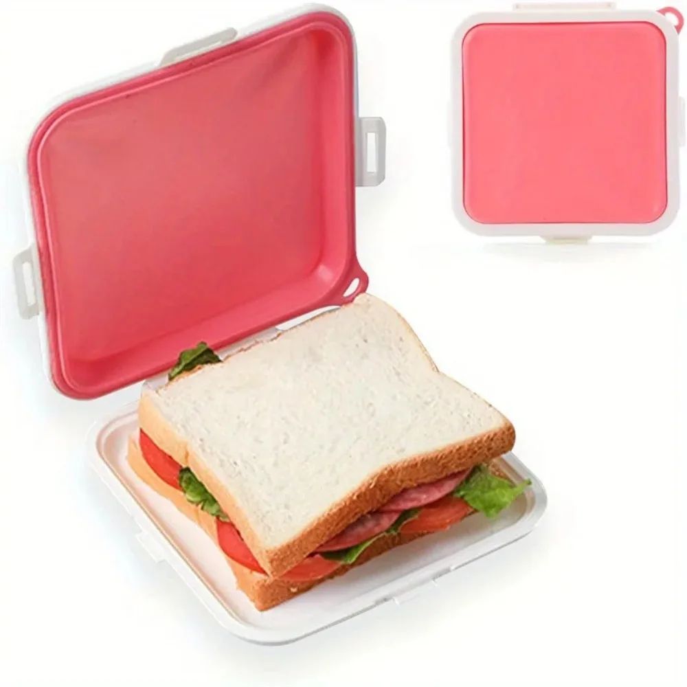 Silicone Sandwich Storage Box – Reusable Heated Container for Snacks, Fruit, Salad, and Lunch On-the-Go