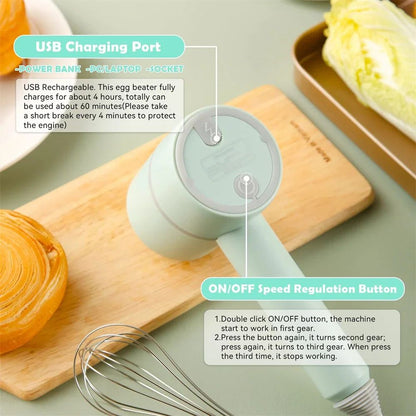 Electric Portable Food Processor Set  Hand Mixer Milk Frother Egg Beater And Baking Tool For Easy K 1