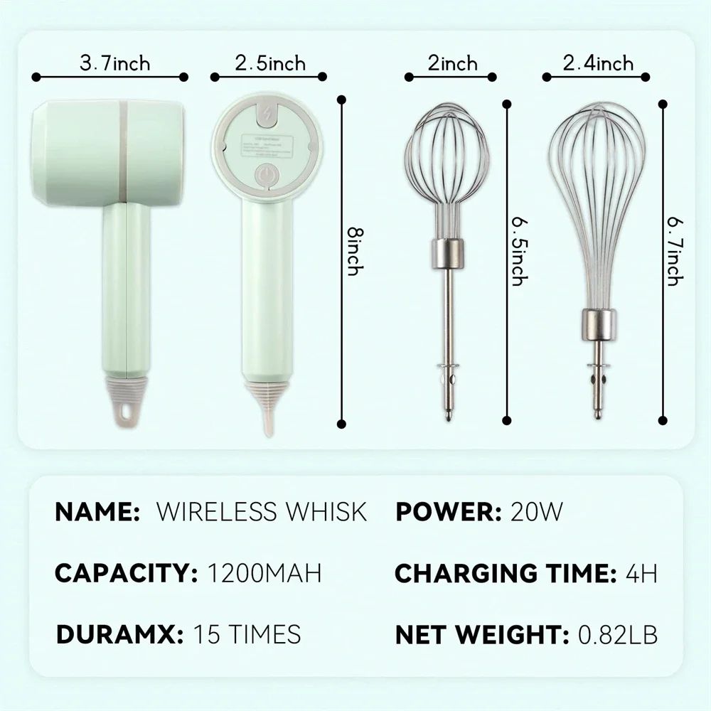 Electric Portable Food Processor Set  Hand Mixer Milk Frother Egg Beater And Baking Tool For Easy K 3