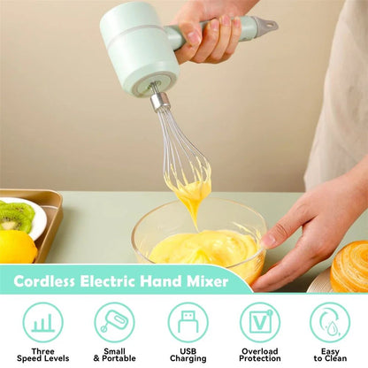 Electric Portable Food Processor Set  Hand Mixer Milk Frother Egg Beater And Baking Tool For Easy K 4