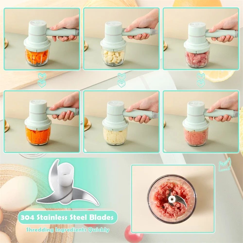 Electric Portable Food Processor Set  Hand Mixer Milk Frother Egg Beater And Baking Tool For Easy K 5