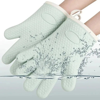 Thickened Silicone Heat Resistant Gloves  AntiScald AntiSlip Oven Mitts For Baking Microwave And BB 3