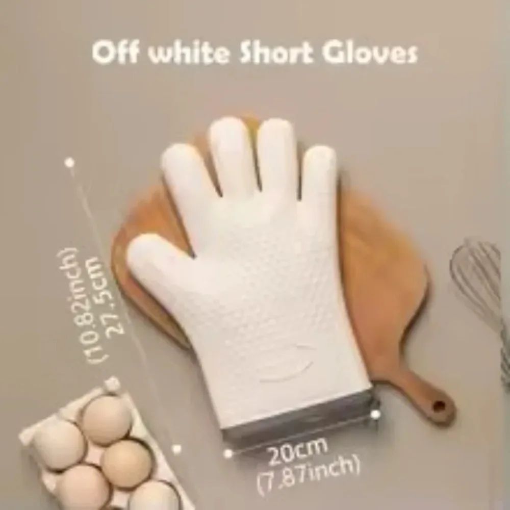 Thickened Silicone Heat Resistant Gloves  AntiScald AntiSlip Oven Mitts For Baking Microwave And BB 5