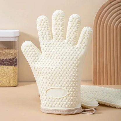 Thickened Silicone Heat Resistant Gloves  AntiScald AntiSlip Oven Mitts For Baking Microwave And BB 6