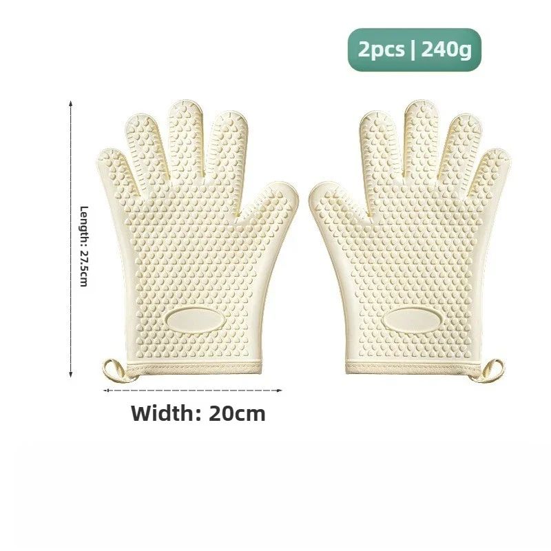 Thickened Silicone Heat Resistant Gloves  AntiScald AntiSlip Oven Mitts For Baking Microwave And BB 9