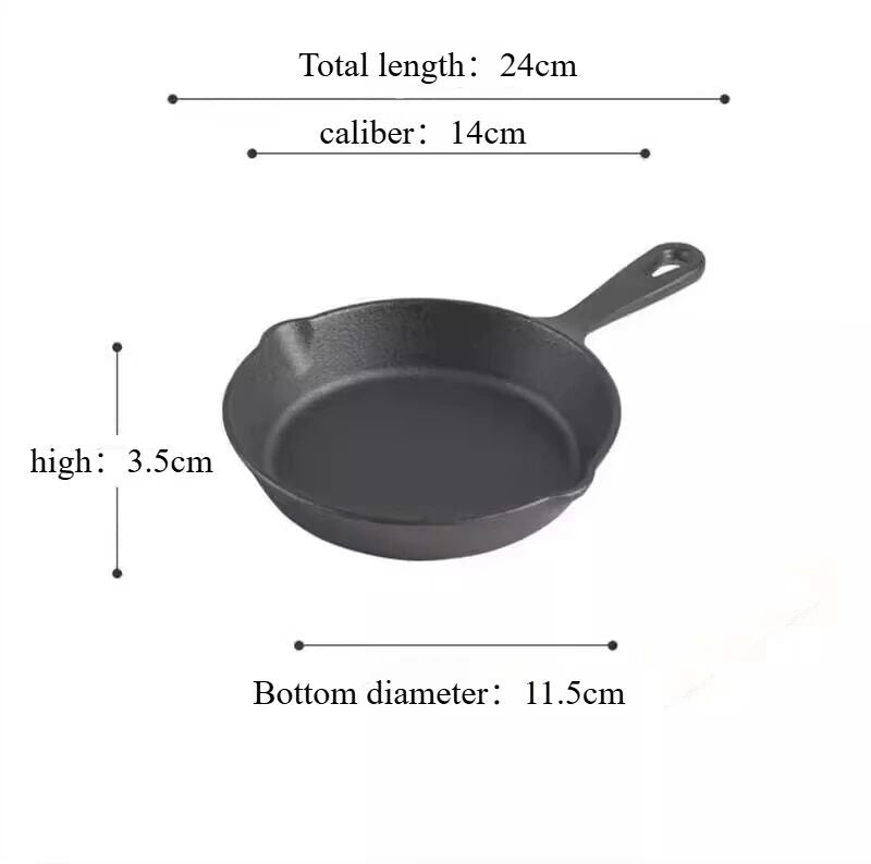 6 Inch Cast Iron Skillet  Nonstick Frying Pan With Drip Spouts For Indoor Outdoor And Camping Cooki 6
