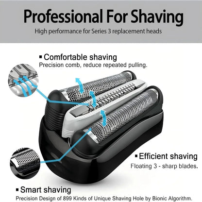 Replacement Foil Head Blade For Braun Series 3 Shavers Compatible With 300S 301S 310S 2