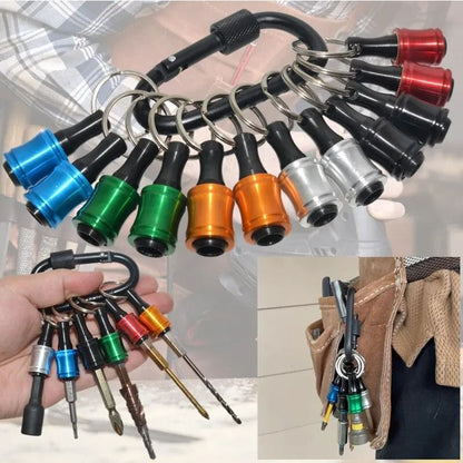 Quick Change Hex Shank Screwdriver Bit Holder Set Push To Unlock Aluminum Alloy 12 Piece Extension  1