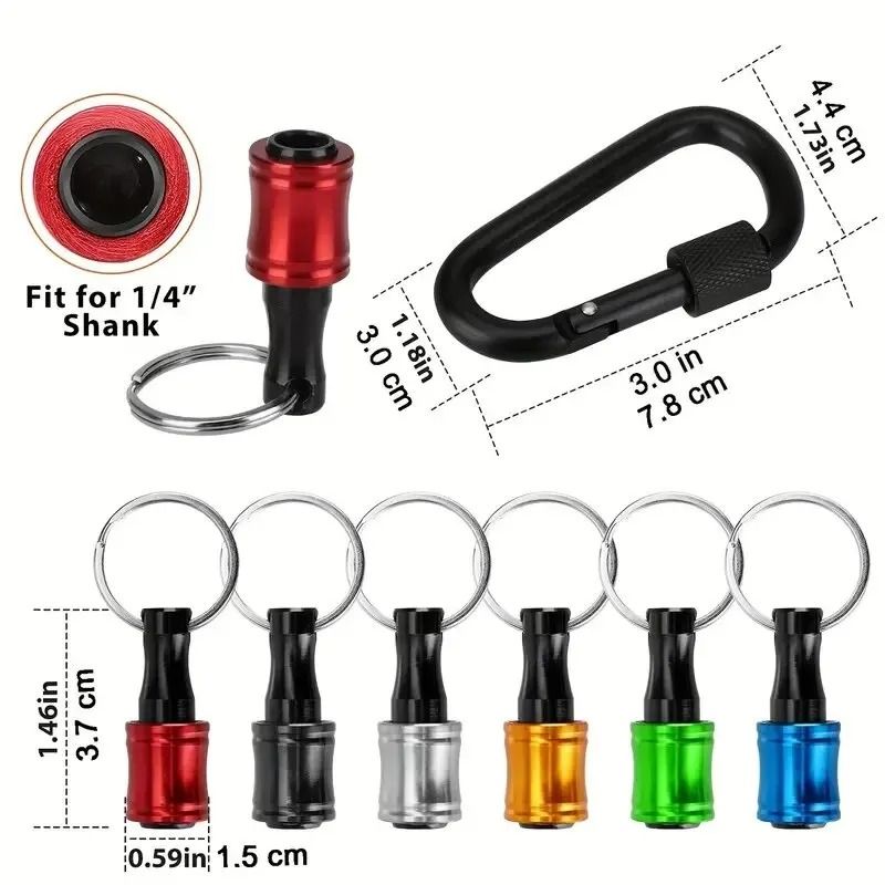 Quick Change Hex Shank Screwdriver Bit Holder Set Push To Unlock Aluminum Alloy 12 Piece Extension  2