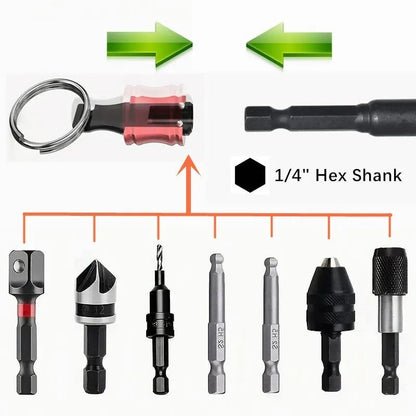 Quick Change Hex Shank Screwdriver Bit Holder Set Push To Unlock Aluminum Alloy 12 Piece Extension  5