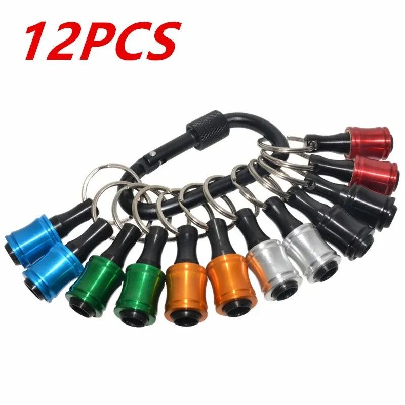 Quick Change Hex Shank Screwdriver Bit Holder Set Push To Unlock Aluminum Alloy 12 Piece Extension  7