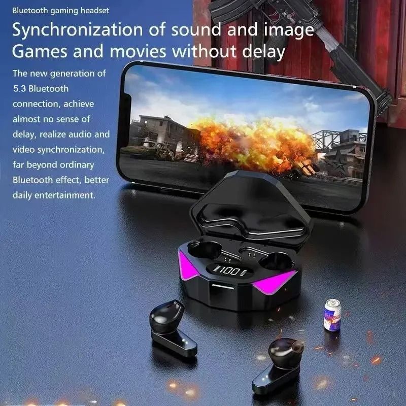 Wireless Bluetooth Gaming Earbuds With LED Display And Noise Cancelling Mic X15 1