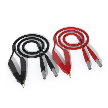 Kelvin Test Clamp Cable Set With 4 Mm Safety Banana Connectors Two Piece 1 Meter Leads 1