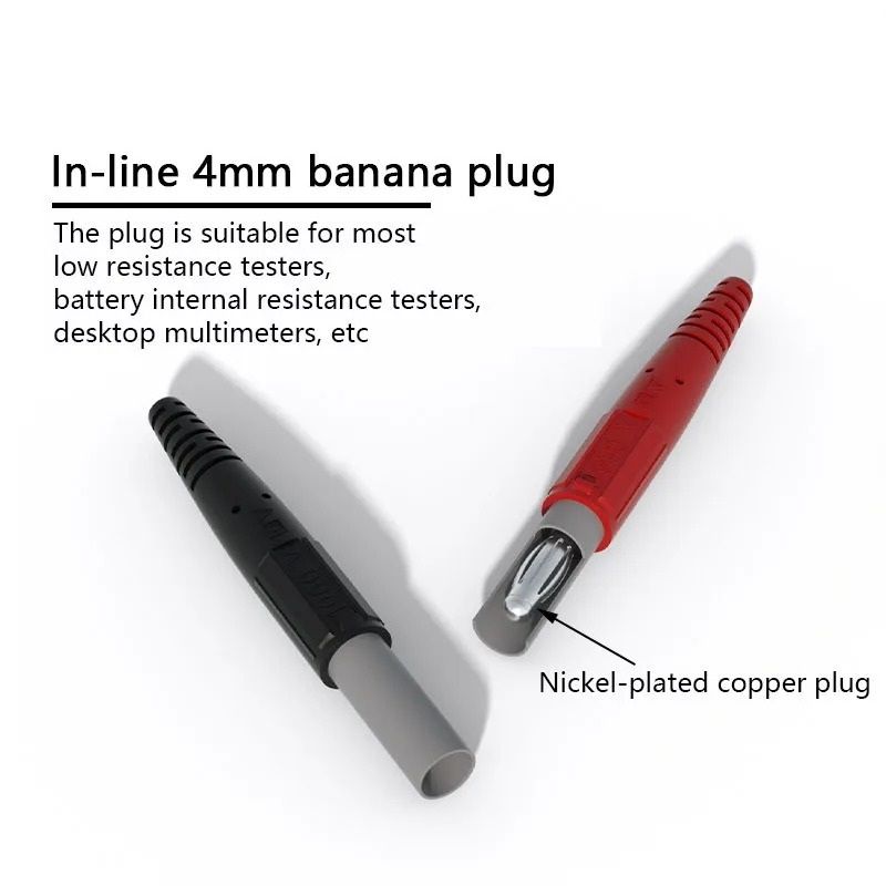 Kelvin Test Clamp Cable Set With 4 Mm Safety Banana Connectors Two Piece 1 Meter Leads 3