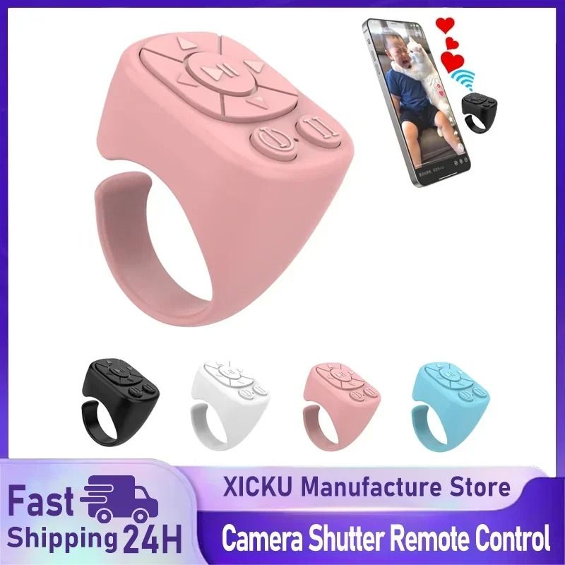 Bluetooth Page-Turning and Camera Control Ring Remote for Phones and Tablets