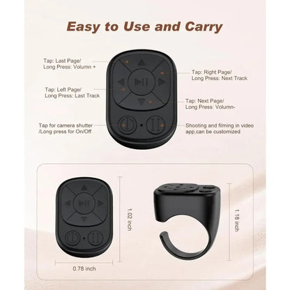 Bluetooth PageTurning And Camera Control Ring Remote For Phones And Tablets 3