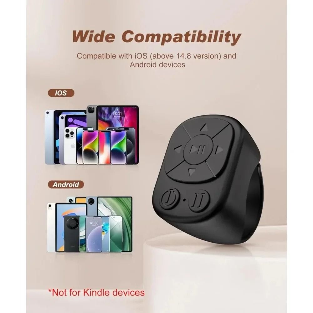 Bluetooth PageTurning And Camera Control Ring Remote For Phones And Tablets 4