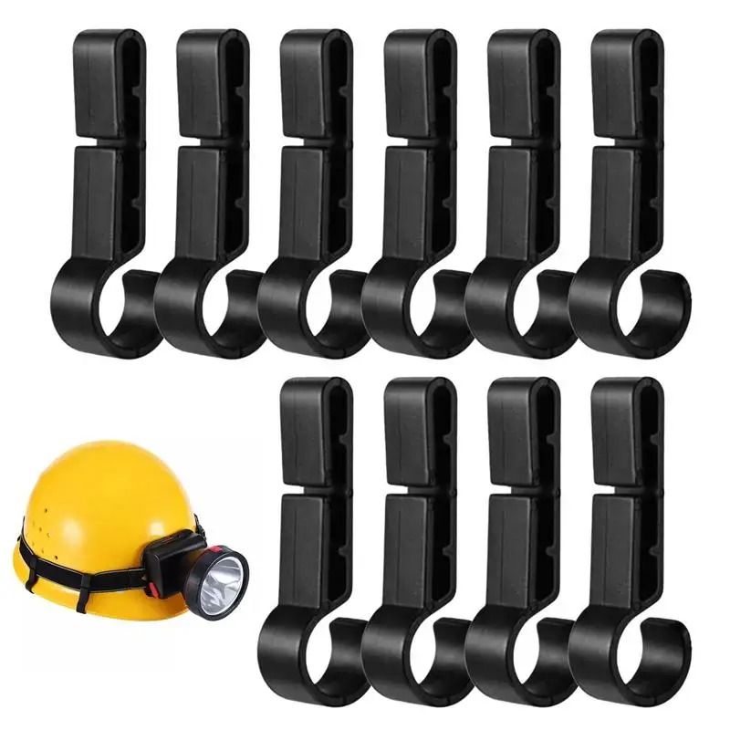 Hard Hat Headlamp Clips Ten Piece Set Non Slip Light Holders for Safety Helmets and Outdoor Work