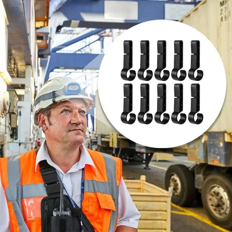 Hard Hat Headlamp Clips Ten Piece Set Non Slip Light Holders For Safety Helmets And Outdoor Work 3