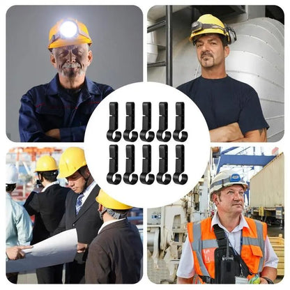Hard Hat Headlamp Clips Ten Piece Set Non Slip Light Holders For Safety Helmets And Outdoor Work 4