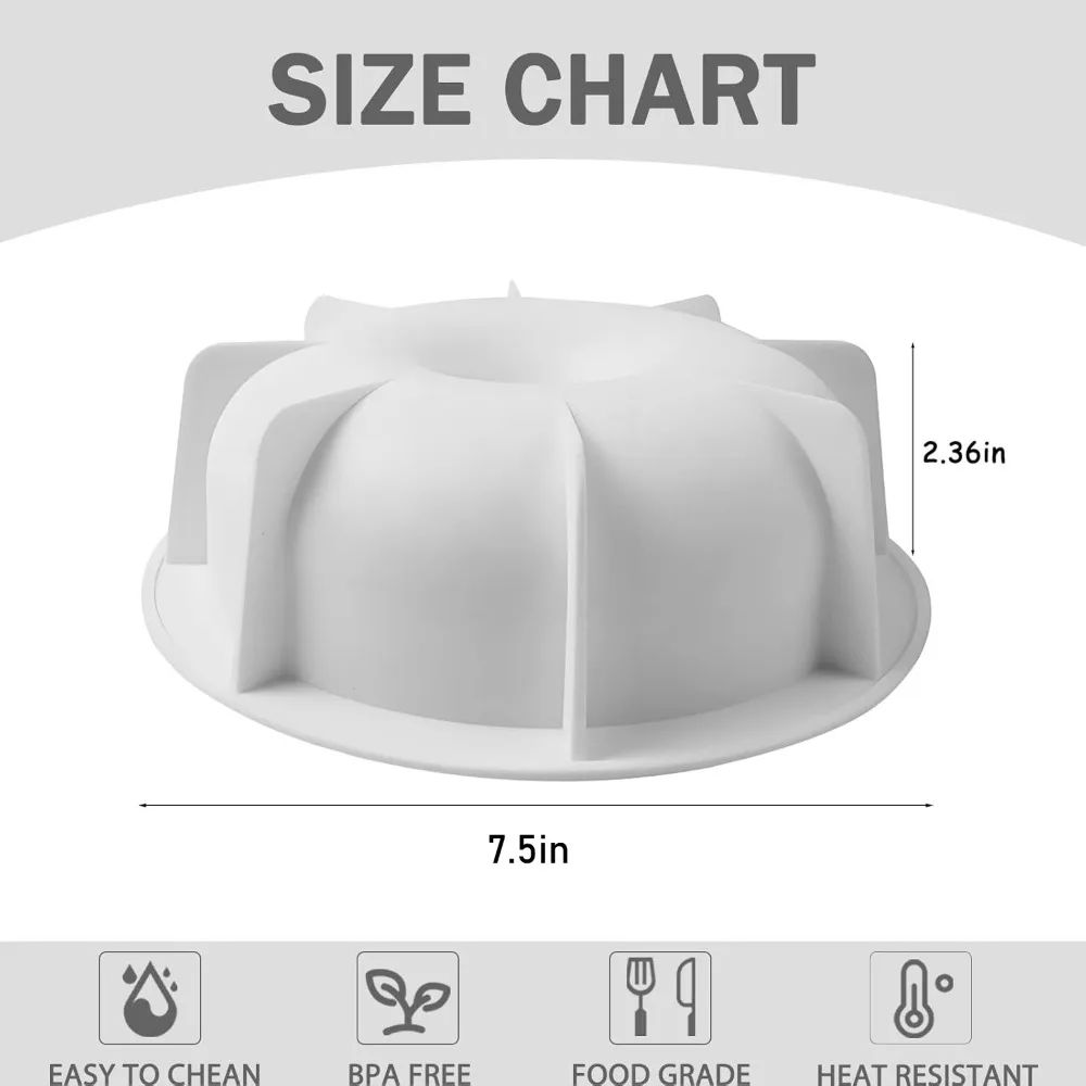 Round Silicone Lotus Mold For French Desserts Baking 5