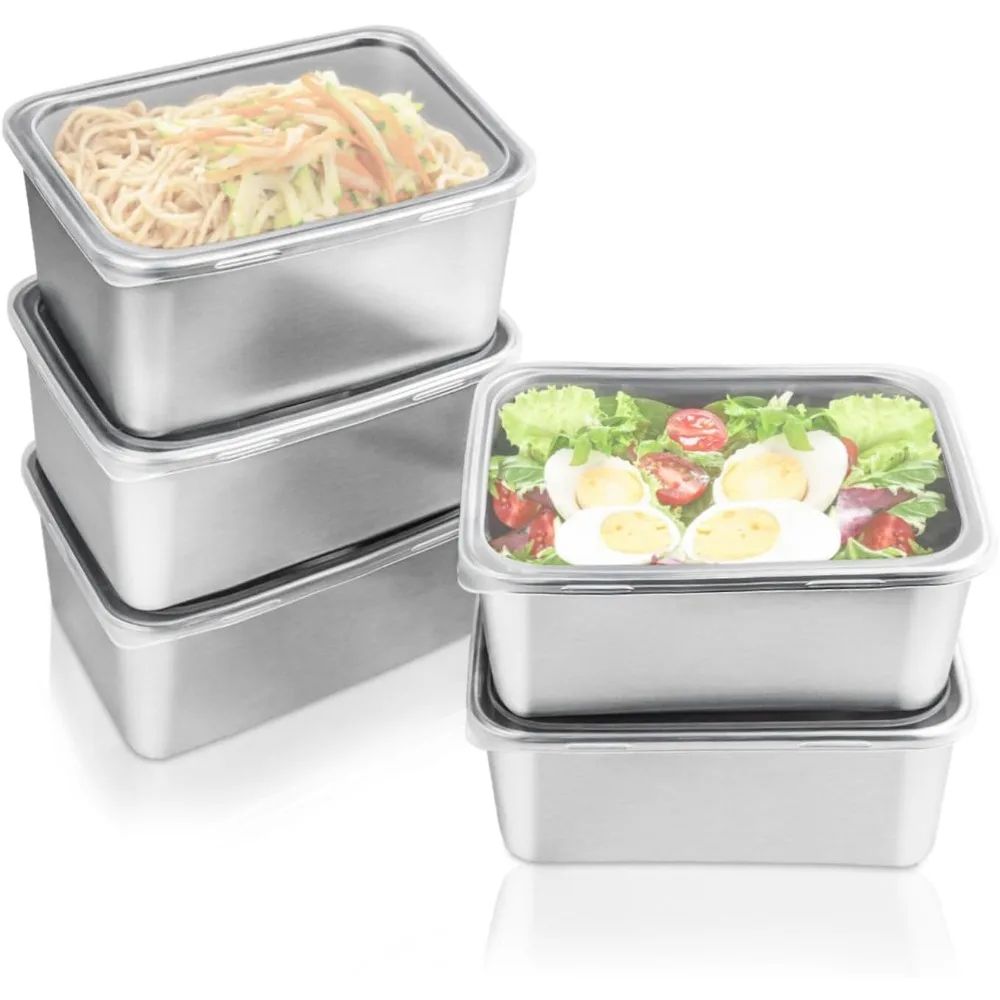 Stainless Steel Food Storage Containers with Lids for Office and Snacks