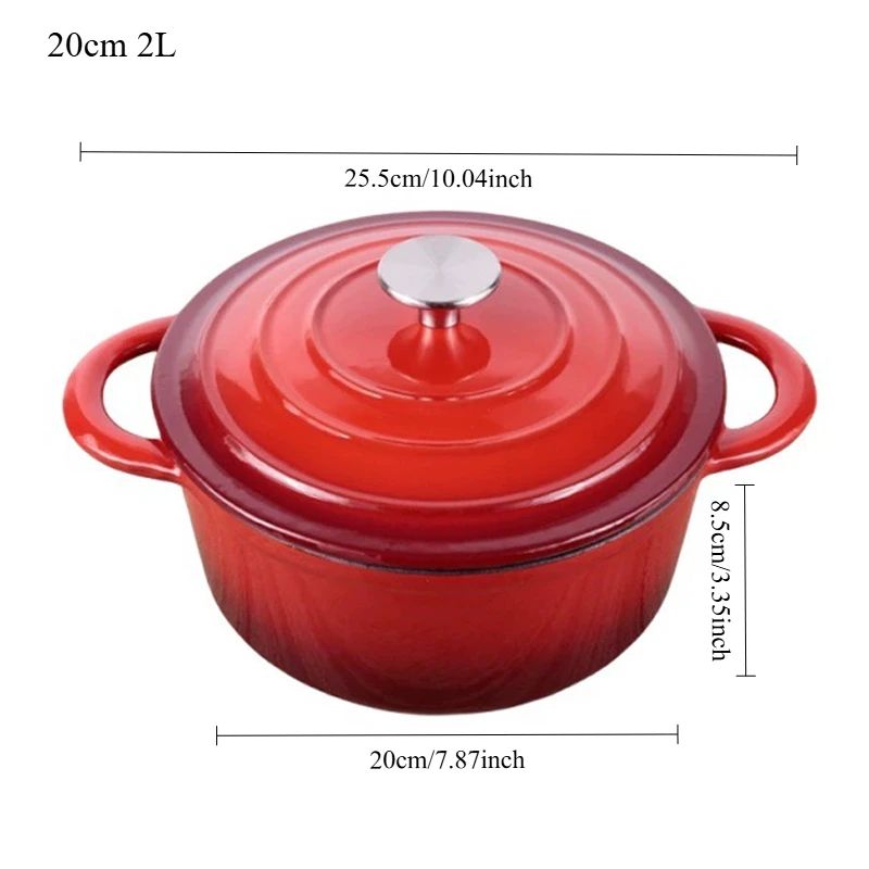 Enameled Cast Iron Dutch Oven Pot With Lid For Cooking And Bread Baking 9