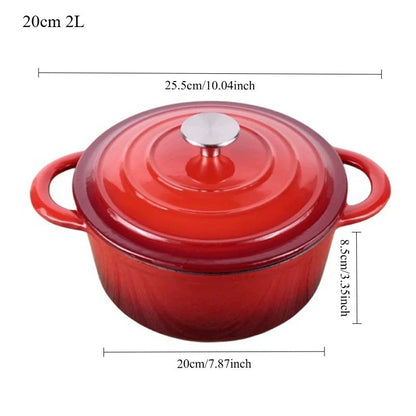 Enameled Cast Iron Dutch Oven Pot With Lid For Cooking And Bread Baking 9